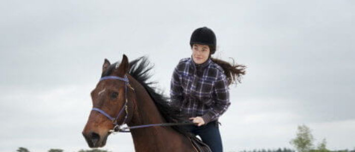 Meisje op paard in de duinen