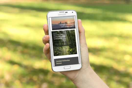 Website op mobile telefoon